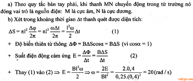 Bài tập suất điện động cảm ứng của khung dây chuyển động