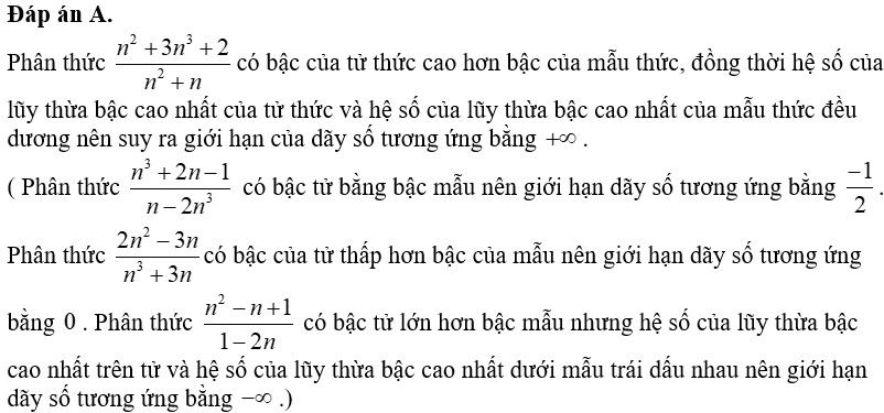 Giới hạn của dãy số, trắc nghiệm toán 11 15