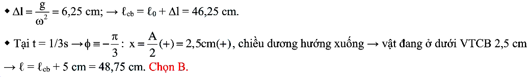 Bài toán chiều dài, các đại lượng cơ bản của con lắc lò xo treo thẳng đứng 37