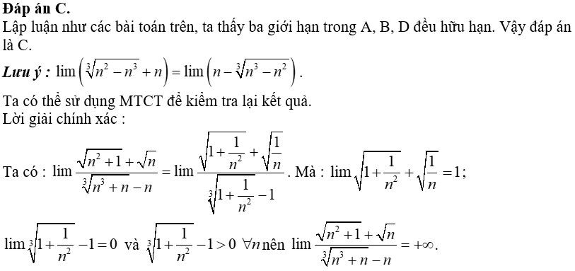 Giới hạn của dãy số, trắc nghiệm toán 11 29