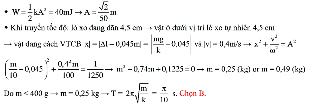 Bài toán chiều dài, các đại lượng cơ bản của con lắc lò xo treo thẳng đứng 75