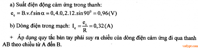 Bài tập suất điện động cảm ứng của khung dây chuyển động