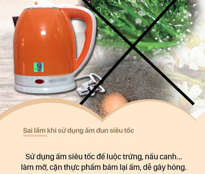 Sử dụng ấm siêu tốc để nấu thức ăn