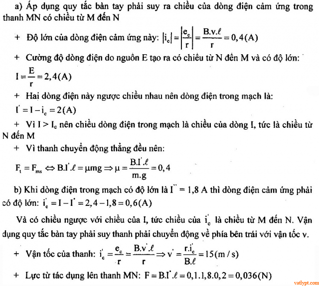 Bài tập suất điện động cảm ứng của khung dây chuyển động