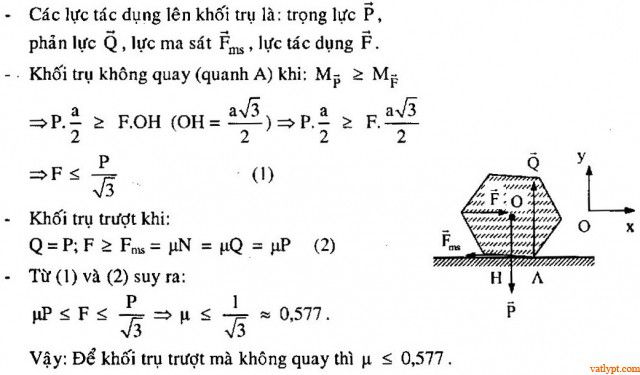 Bài tập cân bằng tổng quát của vật rắn, vật lí 10 91