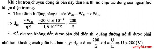Chuyển động của điện tích trong điện trường đều, vật lí 11 48 Bài tập Chuyển động của điện tích trong điện trường đều, vật lí 11
