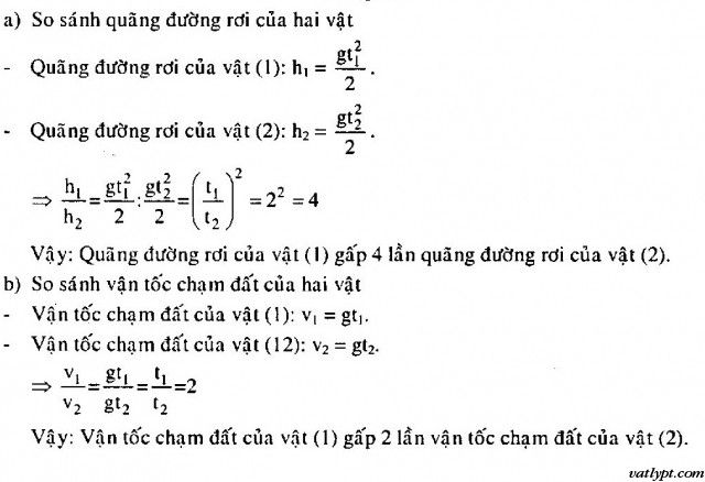 Bài tập chuyển động rơi tự do: bài toán thả rơi 9