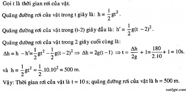 Bài tập chuyển động rơi tự do: bài toán thả rơi 11