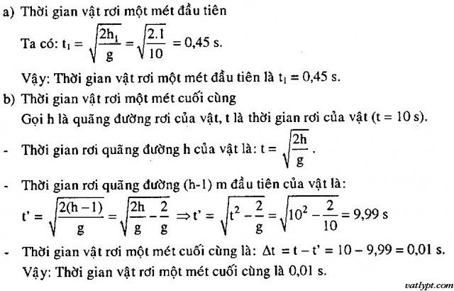 Bài tập chuyển động rơi tự do: bài toán thả rơi 13