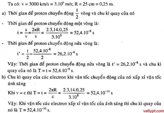 Bài tập chuyển động tròn đều