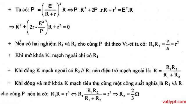 Bài tập công suất cực đại, cực trị định luật Ôm 59