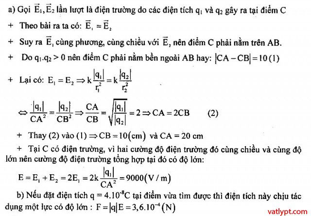 Bài tập cường độ điện trường vật lí 11 41