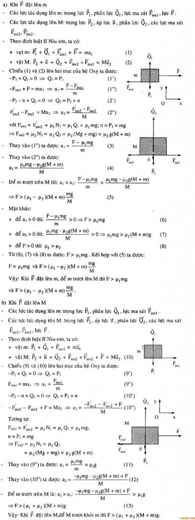 Bài tập định luật II Newton hệ vật, vật lí 10 127