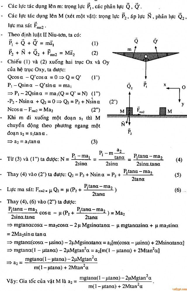 Bài tập định luật II Newton hệ vật, vật lí 10