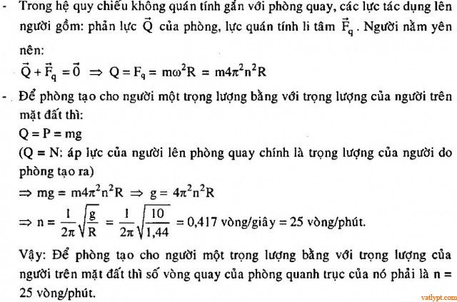 Bài tập lực quán tính, hệ quy chiếu phi quán tính