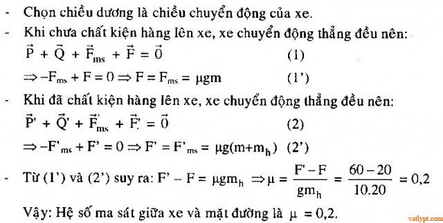 Bài tập lực ma sát cơ bản cơ bản vật lí 10