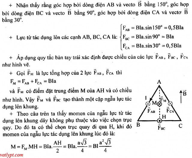 Bài tập lực từ tác dụng lên khung dây