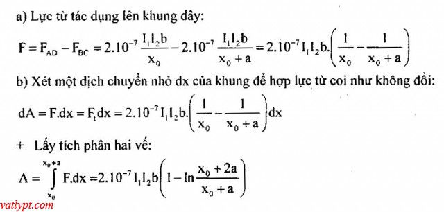 Bài tập lực từ tác dụng lên khung dây, đoạn dây điện, vật lí 11 66