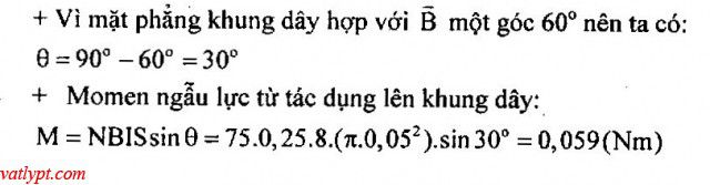 Bài tập lực từ tác dụng lên khung dây