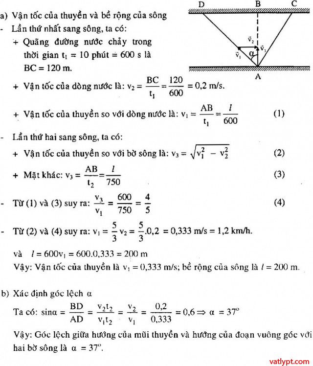 Bài tập tính tương đối của chuyển động, công thức cộng vận tốc 37