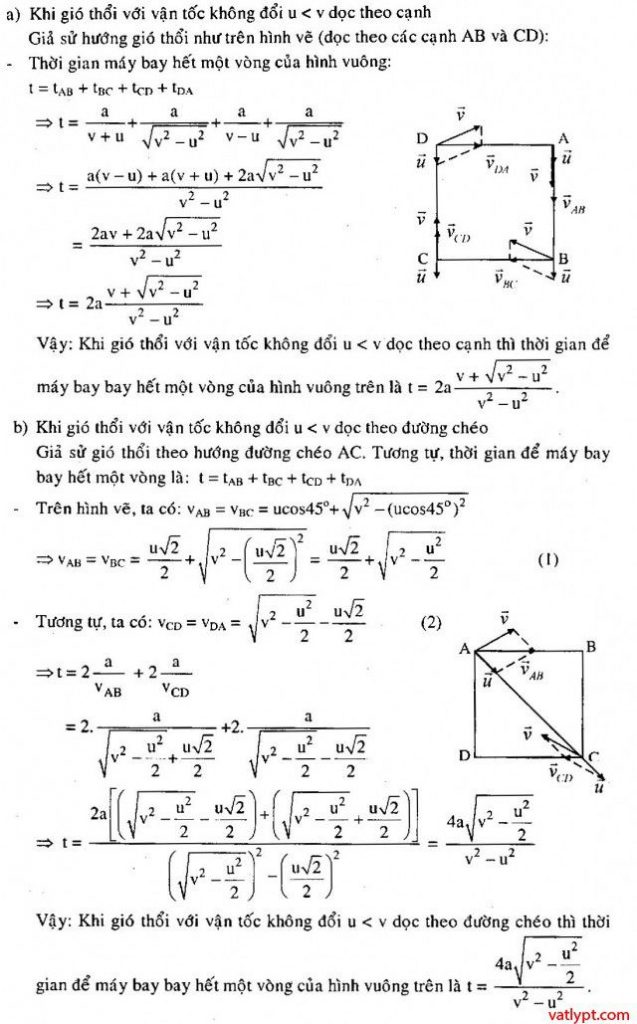 Bài tập tính tương đối của chuyển động, công thức cộng vận tốc 53