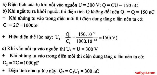 Bài tập tụ điện, ghép tụ điện chưa tích điện, vật lí 11 43