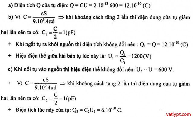 Bài tập tụ điện, ghép tụ điện chưa tích điện, vật lí 11 45