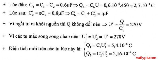Bài tập tụ điện, ghép tụ điện chưa tích điện, vật lí 11 81