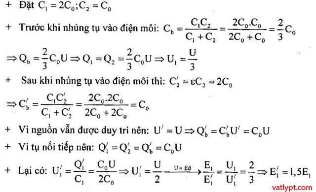 Bài tập tụ điện, ghép tụ điện chưa tích điện, vật lí 11 83