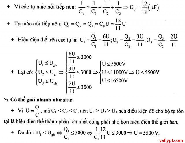 Bài tập tụ điện, ghép tụ điện chưa tích điện, vật lí 11 85
