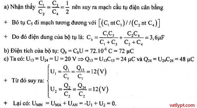 Bài tập tụ điện, ghép tụ điện chưa tích điện, vật lí 11 93
