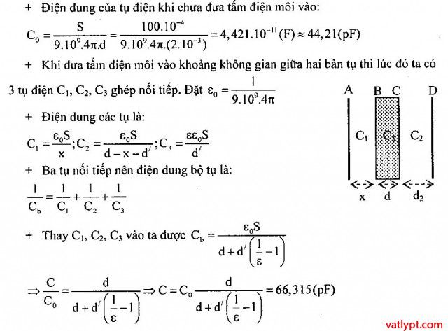 Bài tập tụ điện, ghép tụ điện chưa tích điện, vật lí 11 97