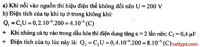 Bài tập tụ điện, ghép tụ điện chưa tích điện, vật lí 11 41