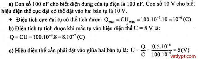Tụ điện, năng lượng của tụ điện, vật lí lớp 11