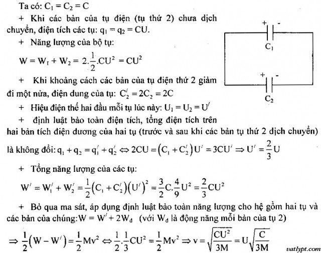 Bài tập tụ điện, ghép tụ điện đã tích điện, vật lí 11