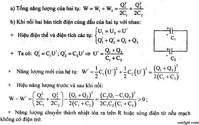 Bài tập tụ điện, ghép tụ điện đã tích điện, vật lí 11