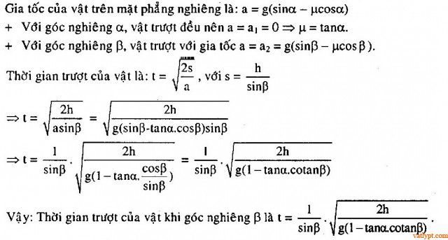 Bài tập lực ma sát trên mặt phẳng nghiêng, vật lí 10