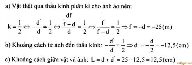 Bài tập xác định các đại lượng cơ bản của thấu kính mỏng 59