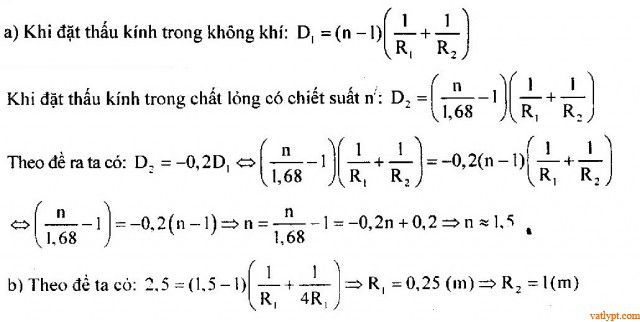 Bài tập xác định các đại lượng cơ bản của thấu kính mỏng 63