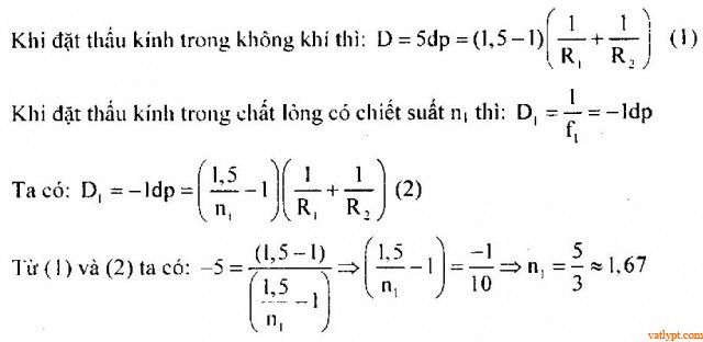 Bài tập xác định các đại lượng cơ bản của thấu kính mỏng 65
