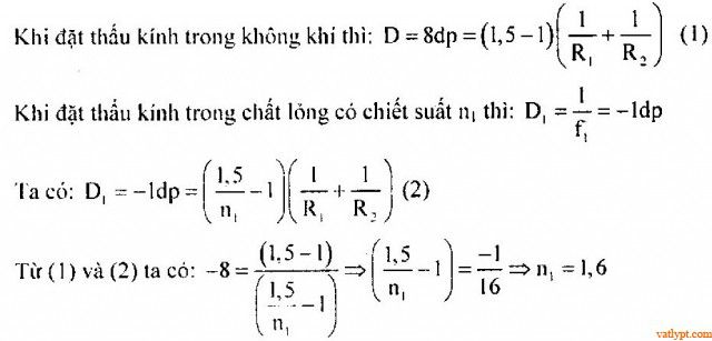 Bài tập xác định các đại lượng cơ bản của thấu kính mỏng 67