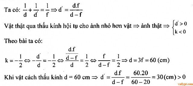 Bài tập xác định các đại lượng cơ bản của thấu kính mỏng 23