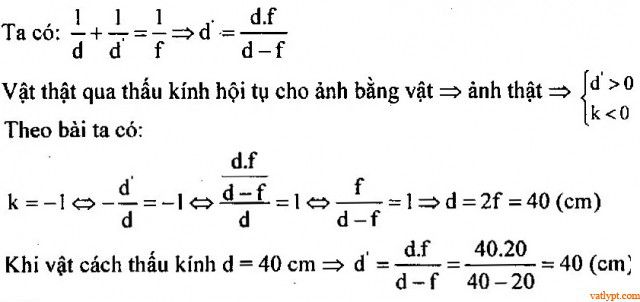 Bài tập xác định các đại lượng cơ bản của thấu kính mỏng 25