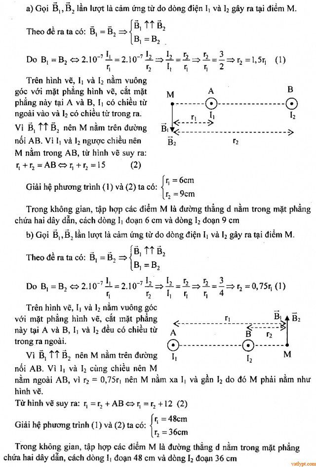 Bài tập cảm ứng tổng hợp bằng không hoặc bằng nhau, vật lí 11
