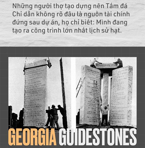 Những người thợ tạo dựng nên tấm đá chỉ dẫn không rõ đâu là nguồn tài chính đứng sau dự án