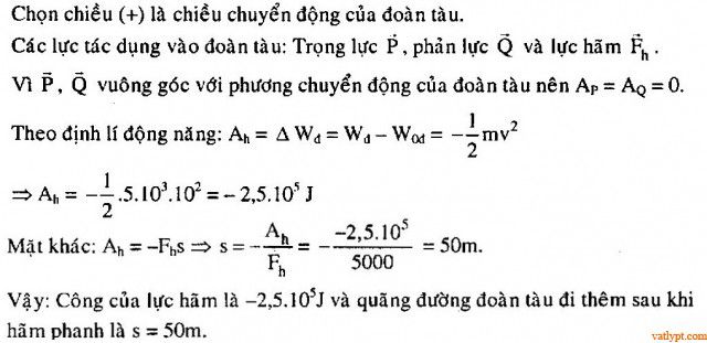 Bài tập động năng, định lý động năng vật lí 10