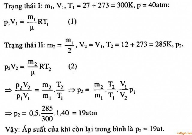 Quá trình đẳng áp, phương trình trạng thái, phương trình C-P 49