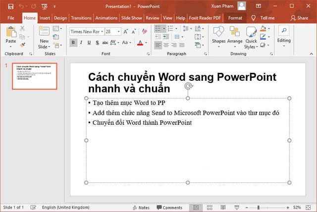  Chuyển đổi thành PowerPoint