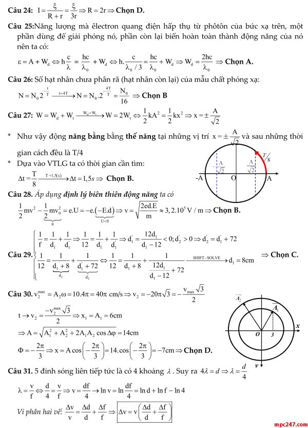 Đề 005: thi thử môn vật lí THPTQG (đáp án + giải chi tiết) 11
