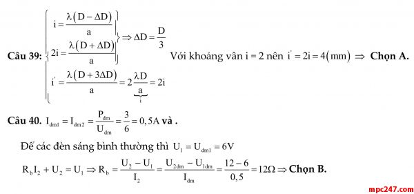 Đề 007: thi thử môn vật lí THPTQG (đáp án + giải chi tiết) 25